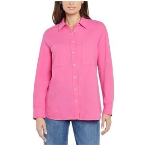 Women's Pink GAP Long Sleeve Gauze Button Up Shirt Size S. CC